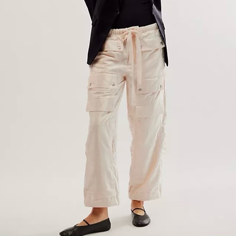 NWOT Free People Skip a Beat Velvet Cargo Pants